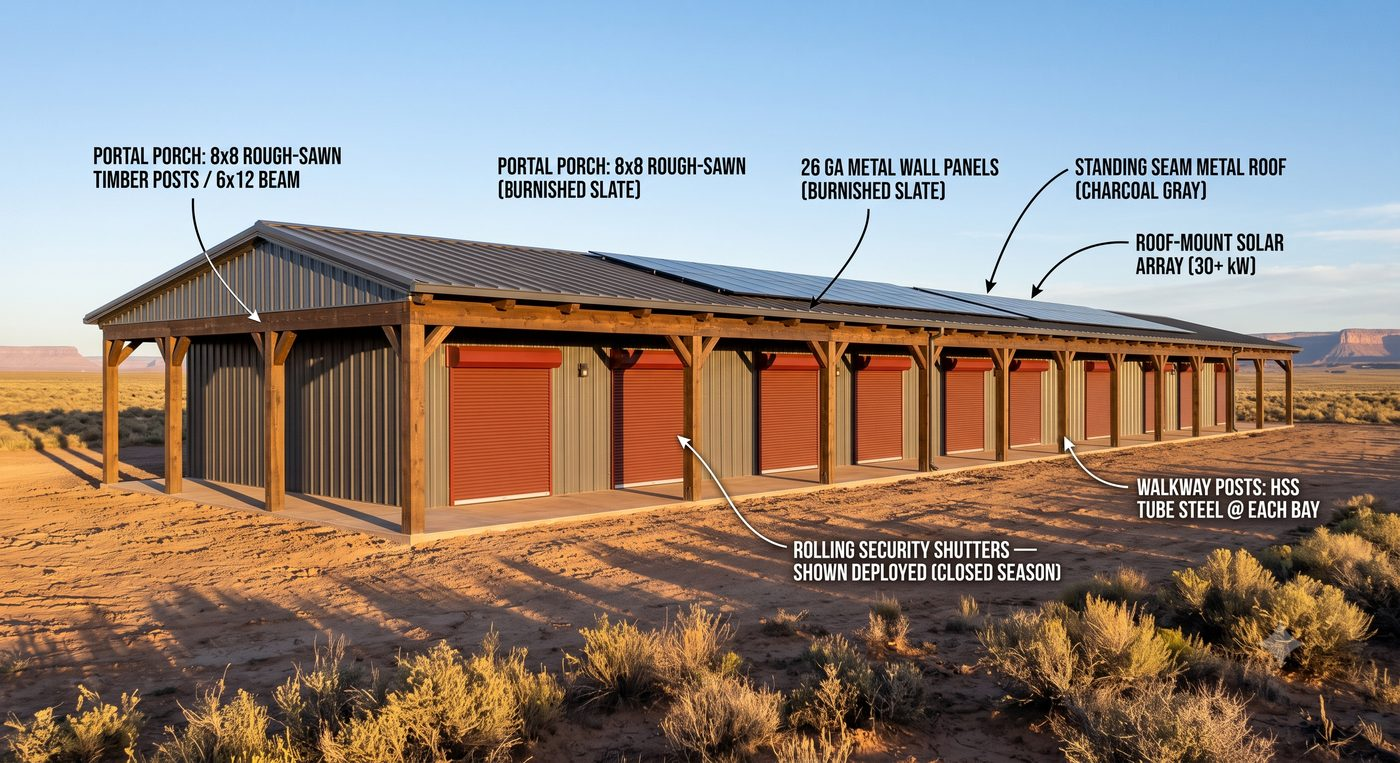 Security hardening detail, guest door and shutter